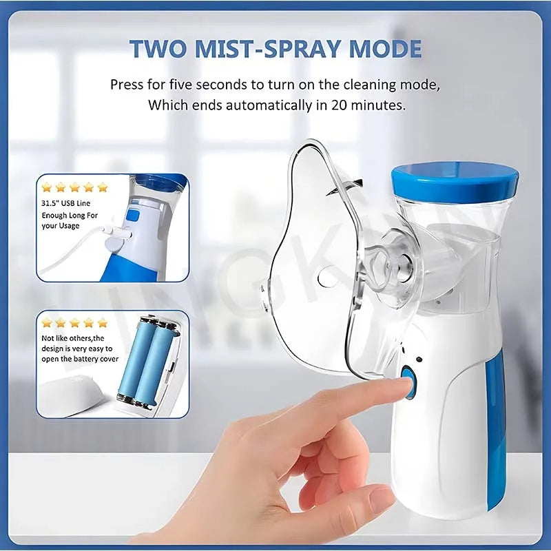 Portable Handheld Nebulizer with 2-Gear Mist Adjustment