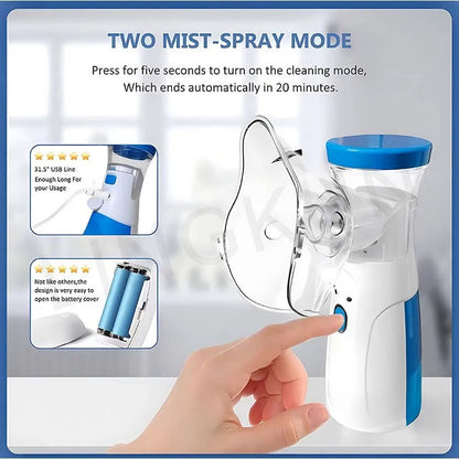 Portable Handheld Nebulizer with 2-Gear Mist Adjustment