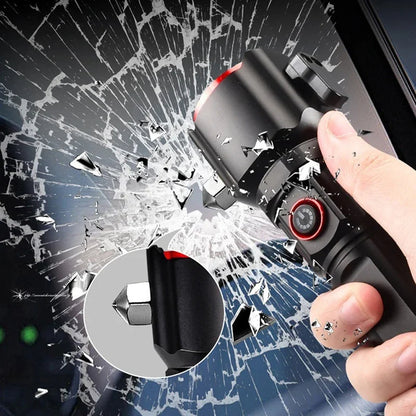 RL 2210 LED Flashlight – USB Rechargeable, Waterproof, Power Bank & Seat Belt Cutter