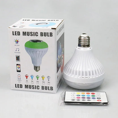 Smart LED Light Bulb with Bluetooth Speaker – Color Changing & Remote Control