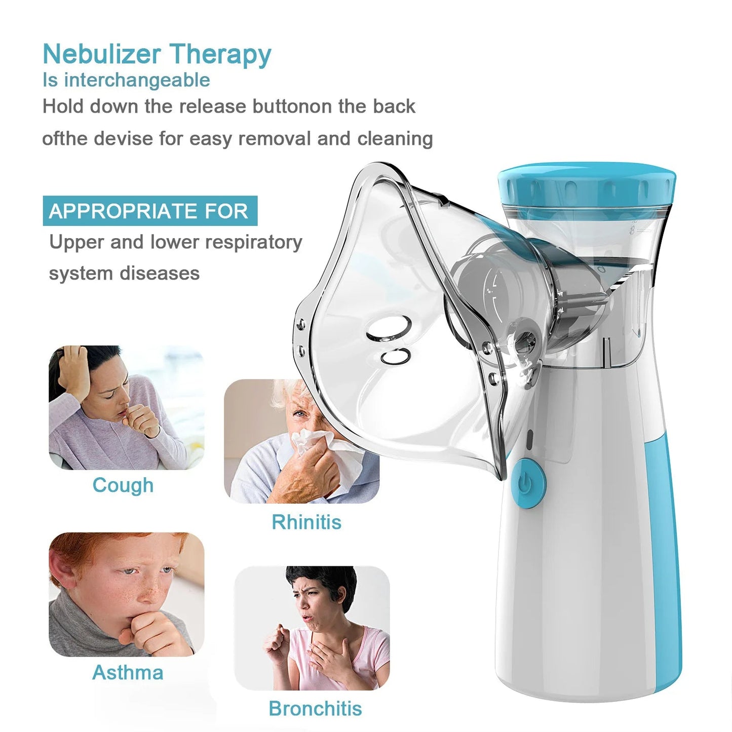 Portable Handheld Nebulizer with 2-Gear Mist Adjustment