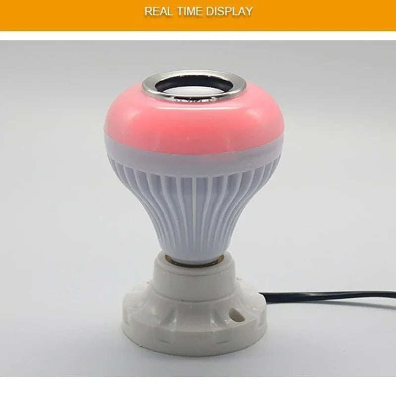 Smart LED Light Bulb with Bluetooth Speaker – Color Changing & Remote Control