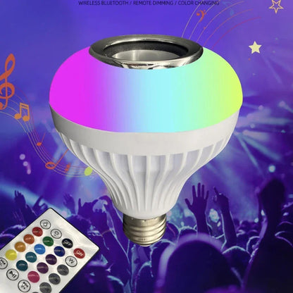 Smart LED Light Bulb with Bluetooth Speaker – Color Changing & Remote Control