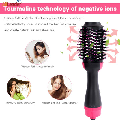 3-in-1 One Step Hair Dryer, Volumizer & Straightener - Hot Air Brush for Styling & Quick Drying