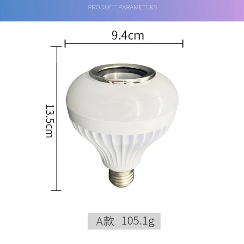 Smart LED Light Bulb with Bluetooth Speaker – Color Changing & Remote Control