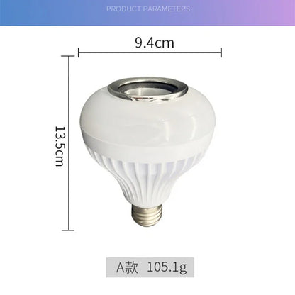 Smart LED Light Bulb with Bluetooth Speaker – Color Changing & Remote Control