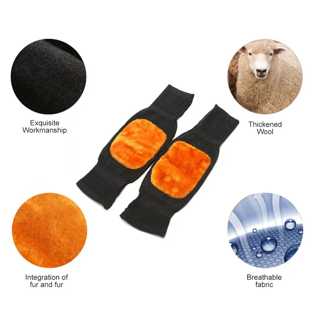 1Pair Winter Wool Knee Pad  Leg Knee Warmer Sleeve For Men & Women