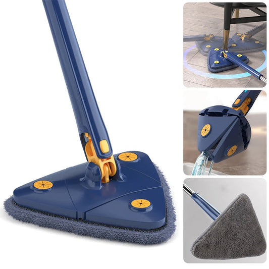 360° Rotating Triangular Mop – Multi-Purpose Cleaner for Floors, Tiles, and Windows