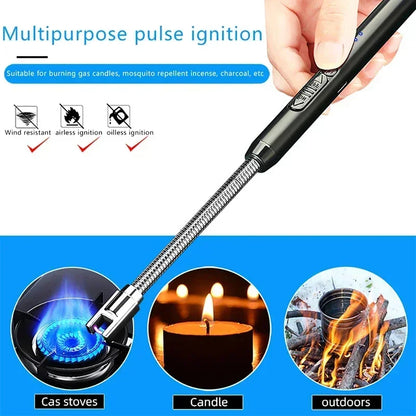 Rechargeable Electric Arc Lighter – Windproof with Flexible Neck & USB Charging