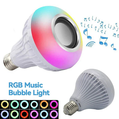 Smart LED Light Bulb with Bluetooth Speaker – Color Changing & Remote Control